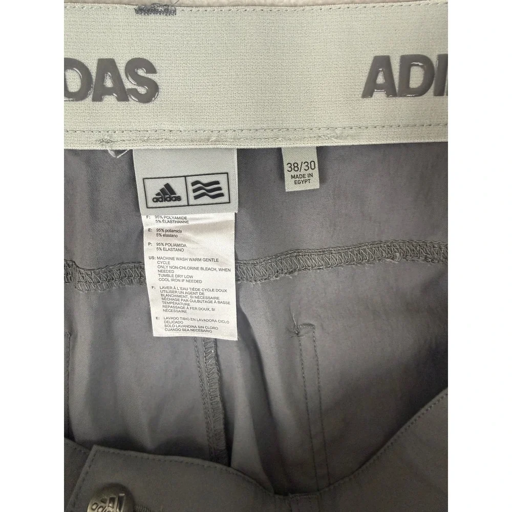 Adidas Golf Pants Mens 38/30 Grey Ultimate365 5-Pocket Athletic Trousers